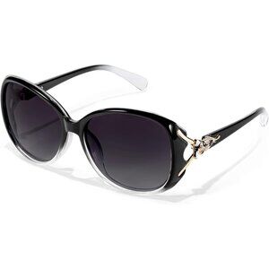 Women Black Frame Grey Lens Trendy Polarized Oversized Big Sunglasses